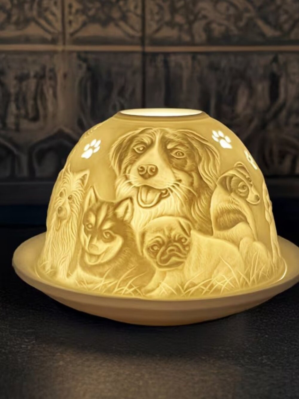 Dogs and Puppies Fairy Lamp Lithophane - Picture 2 of 7